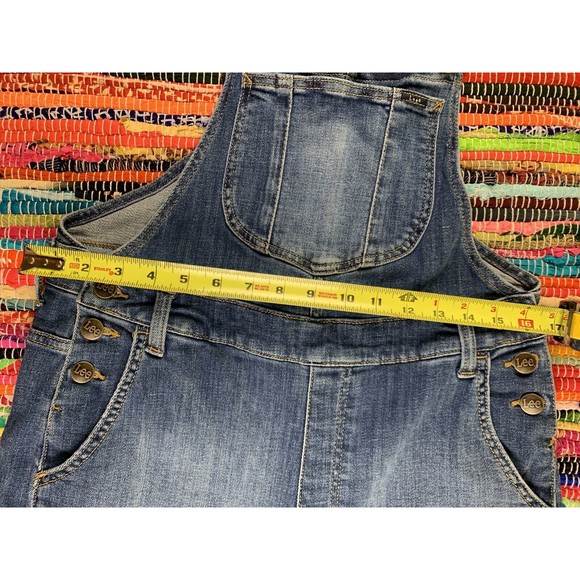 Lee Denim Shortalls Size M Relaxed Fit Stretch Shorts - Picture 6 of 8